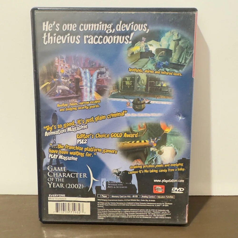 Sony Sly Cooper and the Thievius Raccoonus PS2 Greatest Hits Video Game